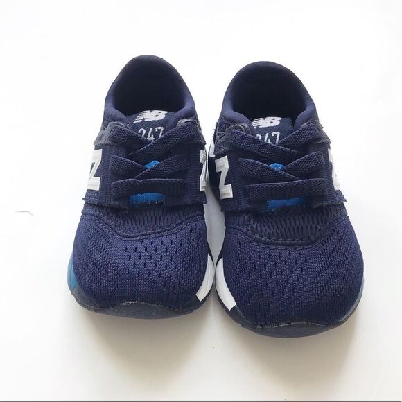 New Balance 247 Navy blue faux lace sneakers EUC size 3 - Picture 4 of 7